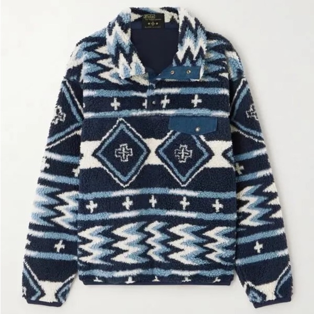PRL x Naiomi Glasses Fleece Pullover in Denim Dazzlin Darlin